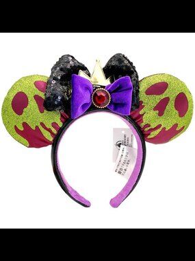 Disney Parks Poison Apple Ears Snow White Evil Queen Mickey Bow Ears Headband